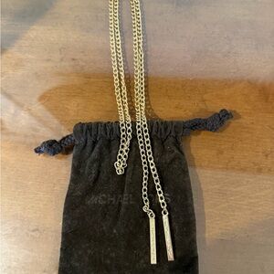Michael Kors Gold Chain Lariat Necklace with pouch